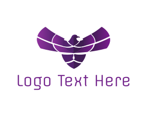 Hawk - Purple Bird Wings logo design