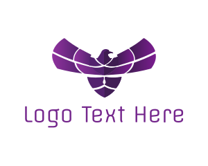 Flying - Purple Bird Wings logo design