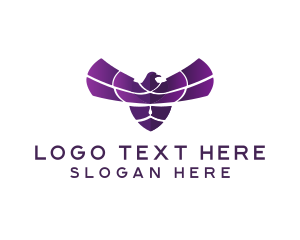 Purple Bird Wings logo design