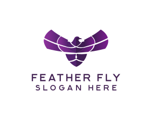 Purple Bird Wings logo design