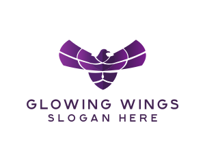 Purple Bird Wings logo design