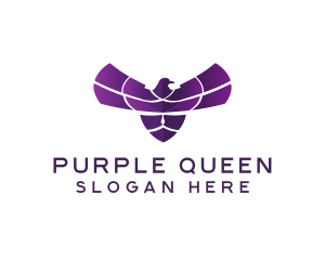 Purple Bird Wings logo design