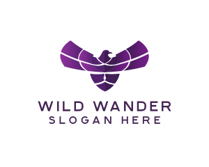 Purple Bird Wings logo design