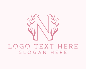 Pink - Pink Nature Letter N logo design