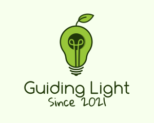 Avocado Light Bulb logo design