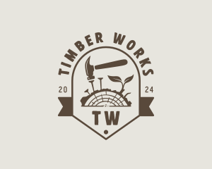 Wood Carpentry Timber logo design