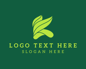 Salad - Green Environment Letter K logo design