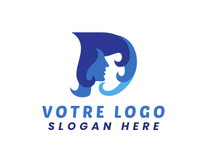 Wigs - Blue Hair Face D logo design