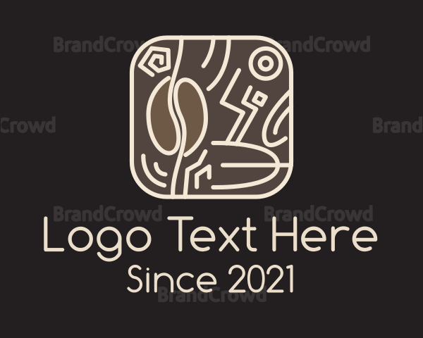 Eccentric Coffee Bean Badge Logo