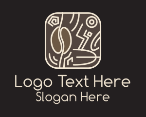 Eccentric Coffee Bean Badge Logo