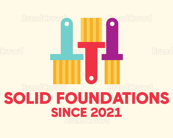 Multicolor Paint Brush Logo