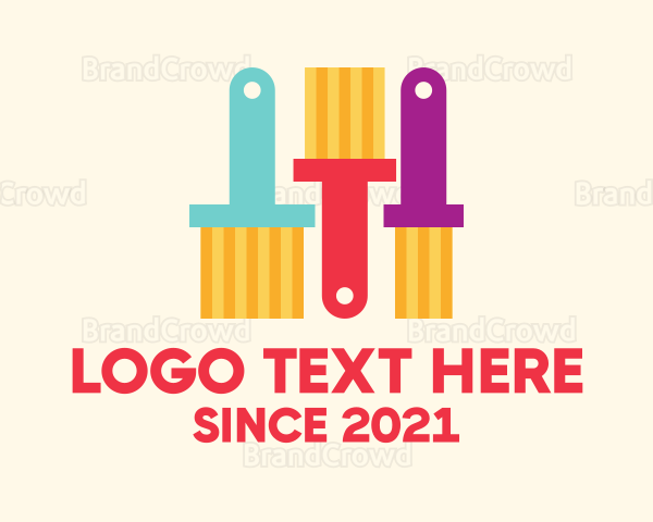 Multicolor Paint Brush Logo