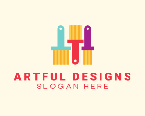 Multicolor Paint Brush  logo design