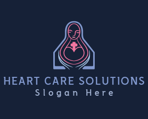 Nursing Home Woman logo design