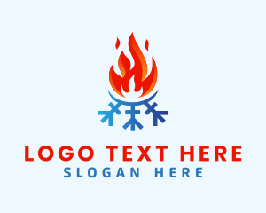 Refrigeration - Fire Ice Temperature logo design
