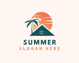 Beach House Sunset logo design