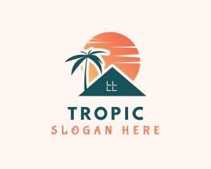 Beach House Sunset logo design