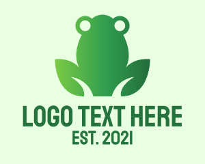 Silhouette - Nature Green Frog logo design