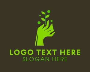 Botanical - Tree Planting Hand logo design