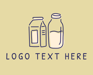 Fresh Milk - Dairy Milk Doodle logo design