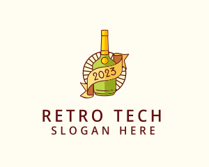 Retro Liquor Icon logo design