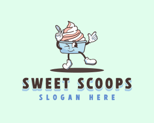 Gelato - Wink Sundae Cup logo design