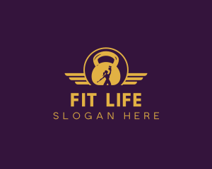 Fitness Trainer Kettlebell logo design