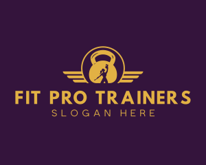 Fitness Trainer Kettlebell logo design