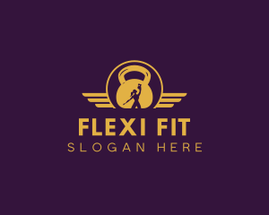 Fitness Trainer Kettlebell logo design