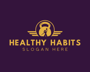 Fitness Trainer Kettlebell logo design