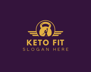 Fitness Trainer Kettlebell logo design