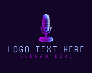 Vocalist - Audio Podcast Microphone logo design