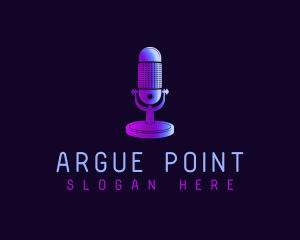 Debate - Audio Podcast Microphone logo design