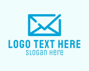 Application - Simple Envelope Mail Checkmark logo design
