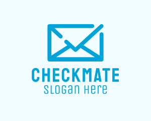 Simple Envelope Mail Checkmark logo design