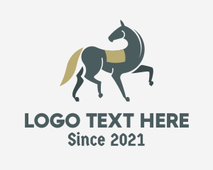 Horse Racing - Medieval Prancing Horse logo design