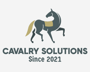 Cavalry - Medieval Prancing Horse logo design