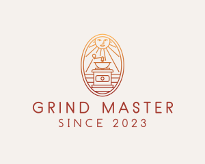 Sun Coffee Grinder  logo design