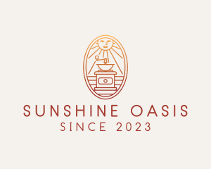 Sun Coffee Grinder  logo design