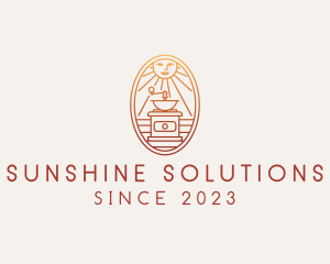 Sun Coffee Grinder  logo design