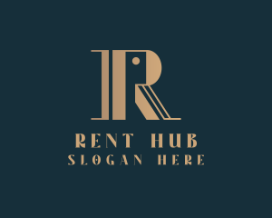 Upscale Hotel Art Deco Letter R logo design