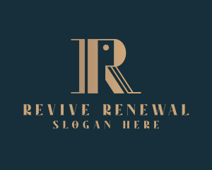 Upscale Hotel Art Deco Letter R logo design