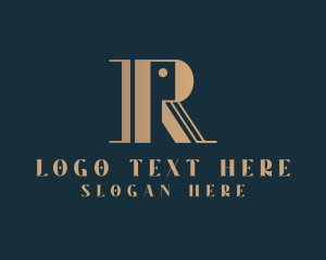 Upscale Hotel Art Deco Letter R Logo