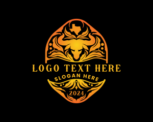 Bison - Texas Bull Farm logo design