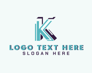 Steel Bar - Industrial Steel Structure Letter K logo design