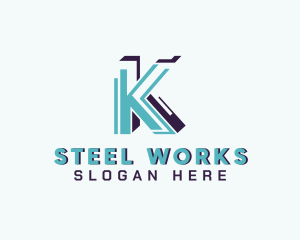 Steel - Industrial Steel Structure Letter K logo design