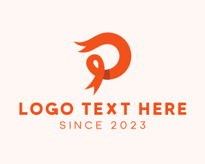 Orange - Ribbon Fashion Letter P logo design