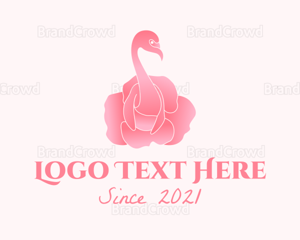 Floral Flamingo Rose Logo