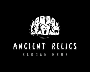 Ancient Caveman Carving logo design