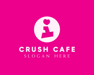 Crush - Pink Heart Letter I logo design